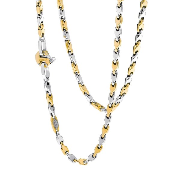 BARAKA Men\'s GC241001GBAU600002 Nexus Collection Gold & Diamonds Chain Necklace
